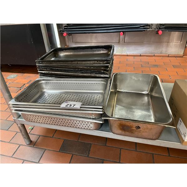 ASSORTED LARGE COMMERCIAL STAINLESS STEEL INSERTS