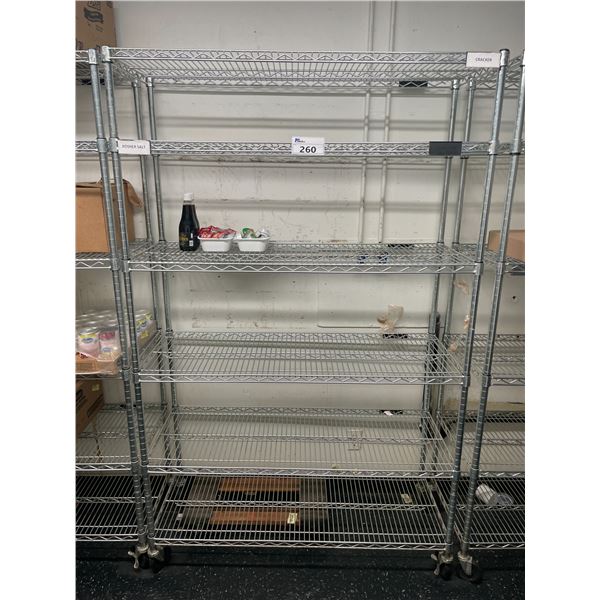 6 TIER 48"W X 18"D X 76"H MOBILE COMMERCIAL METRO STYLE RACKING SYSTEM