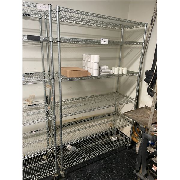 6 TIER 48"W X 18"D X 76"H MOBILE COMMERCIAL METRO STYLE RACKING SYSTEM