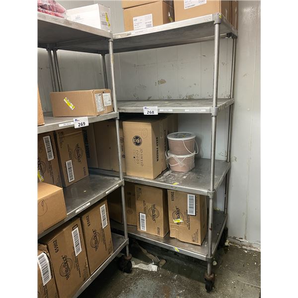 5 TIER STAINLESS STEEL 47"W X 24"D X 69"H MOBILE COMMERCIAL EQUIPMENT RACK