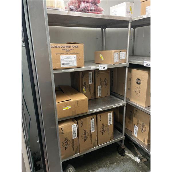 5 TIER STAINLESS STEEL 36"W X 24"D X 69"H MOBILE COMMERCIAL EQUIPMENT RACK