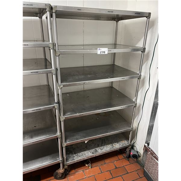 5 TIER STAINLESS STEEL 36"W X 24"D X 69"H MOBILE COMMERCIAL EQUIPMENT RACK