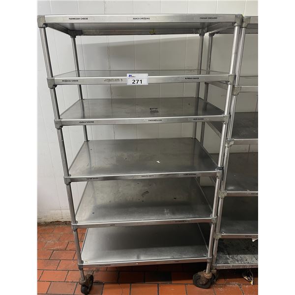 5 TIER STAINLESS STEEL 36"W X 24"D X 69"H MOBILE COMMERCIAL EQUIPMENT RACK