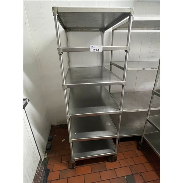 5 TIER STAINLESS STEEL 36"W X 24"D X 69"H MOBILE COMMERCIAL EQUIPMENT RACK
