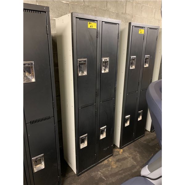 BLACK/GREY 4 DOOR COMMERCIAL LOCKER APPROX. 6'H X 15"D X 2'W