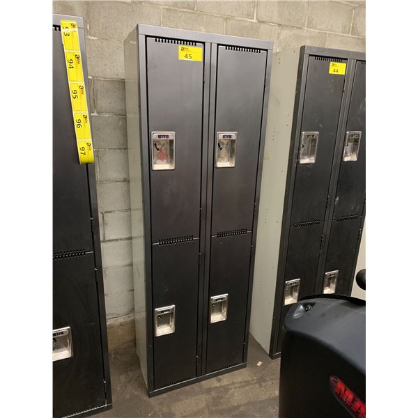 BLACK/GREY 4 DOOR COMMERCIAL LOCKER APPROX. 6'H X 15 D X 2'W