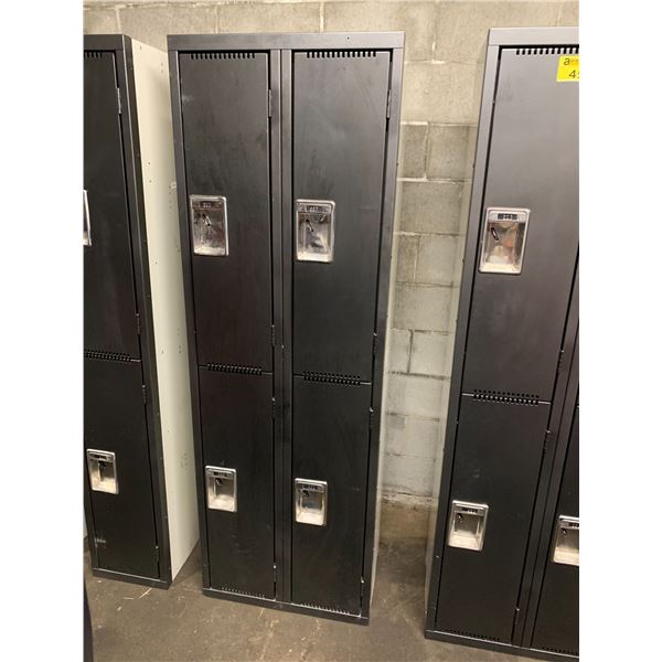 BLACK/GREY 4 DOOR COMMERCIAL LOCKER APPROX. 6'H X 15"D X 2'W