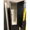 Image 3 : 2 BLACK/GREY 2 DOOR COMMERCIAL LOCKER APPROX. 6'H X 15"D X 2'W