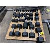 Image 2 : 20 SET OF RUBBER COATED COMMERCIAL DUMBBELLS SIZE 50LB, 45, 40, 35, 30, 25, 20, 15, 10, 5