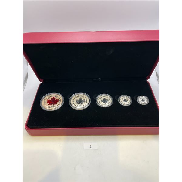 2015 CANADA THE MAPLE LEAF FINE SILVER FRACTIONAL SET 60.08g 999 SIlver