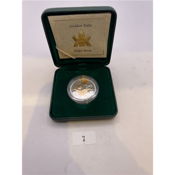 2002 Royal Canadian Mint 'Golden Tulip 9.3g 925 Silver