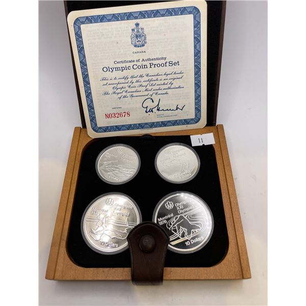 1976 Montreal Olympic Proof Coin Set 4 Coins .925 Silver 4.32 Troy Ounces