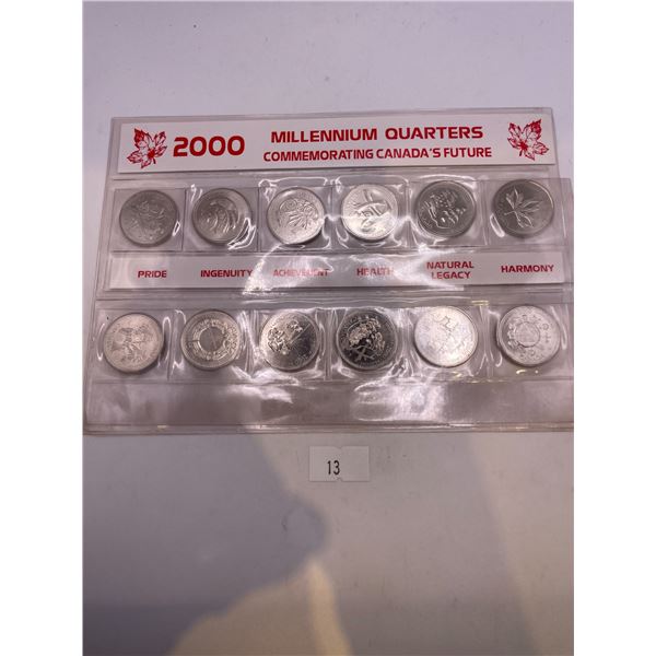 2000 Millennium Canadian Commemmorative Quarter Set