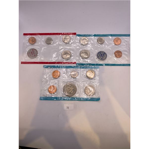 2x 1969 + 1x 1971 American Proof Sets