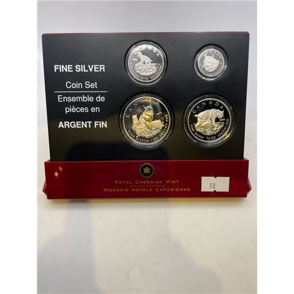 2005 Royal Canadian Mint Lynx Set ( 1oz, 1/2oz, 1/4oz, 1/10oz 999 Silver)