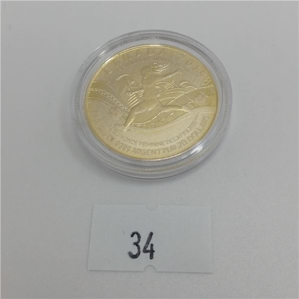 RCM $20 Fine Silver Coin - 2015 Women's World Cup