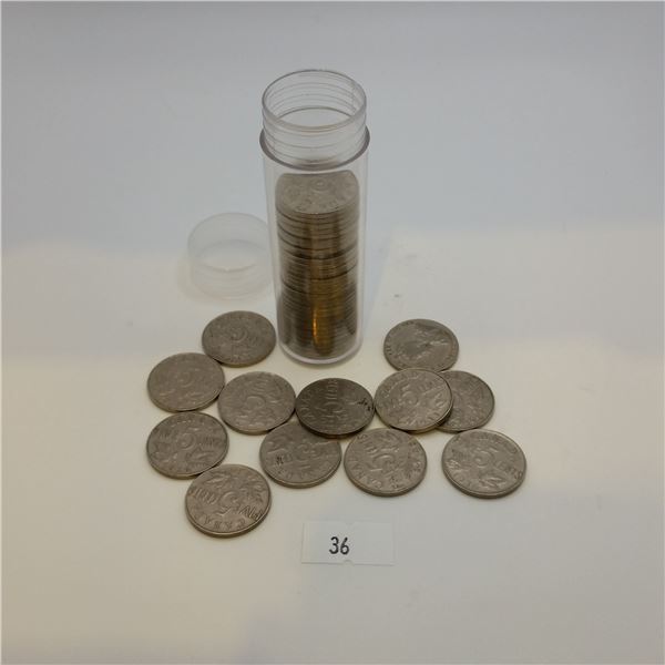 Tube of George V Nickels 1922-1936