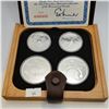 Image 2 : 1976 Montreal Olympic Proof Coin Set Series IV 4 Coins .925 Silver 4.32 Troy Ounces