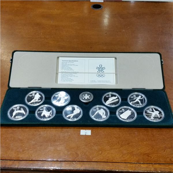 1988 Calgary Olympic Proof Coin Set 10 Coins 1 Troy Ounce Silver Each