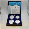 Image 1 : 1976 Montreal Olympic Proof Coin Set 4 Coins .925 Silver 4.32 Troy Ounces