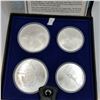 Image 2 : 1976 Montreal Olympic Proof Coin Set 4 Coins .925 Silver 4.32 Troy Ounces