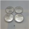 Image 1 : 4 1976 Montreal Olympic $5 Coins 97.2g 3.12 toz .925 Silver