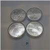 Image 1 : 4 1976 Montreal Olympic $5 Coins 97.2g 3.12 toz .925 Silver