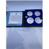 Image 1 : 1976 Montreal Olympic Proof Coin Set 4 Coins .925 Silver 4.32 Troy Ounces