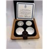 Image 1 : 1976 Montreal Olympic Proof Coin Set 4 Coins .925 Silver 4.32 Troy Ounces