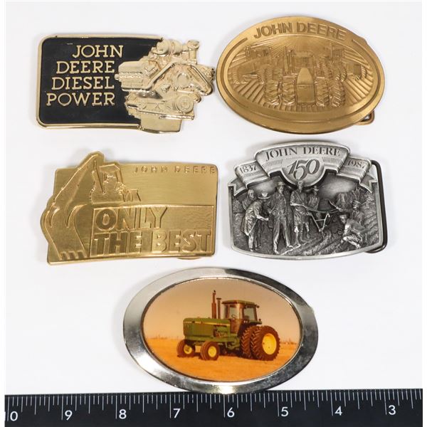 LOT OF X5 JOHN DEERE BELT BUCKLES