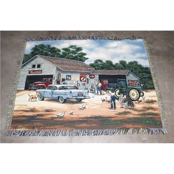 68" x 51" COKE COLA & JOHN DEERE WALL HANGING