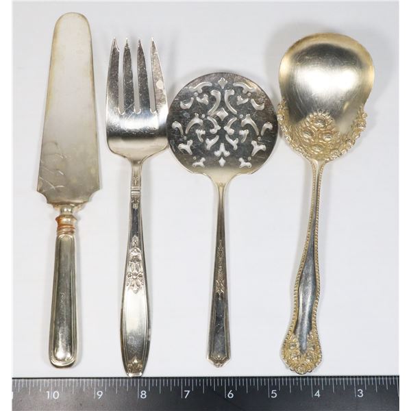 BUNDLE OF ASSORTED SILVER PLATED SERVING