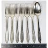 Image 1 : BUNDLE OF COMMUNITY PLATE SILVER PLATED (6 FORKS, 1 SPOON)