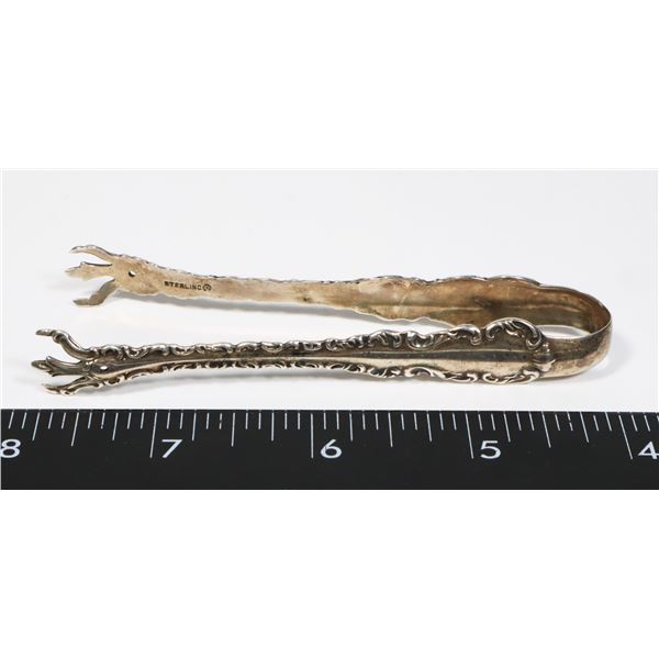 STAMPED STERLING SUGAR TONGS