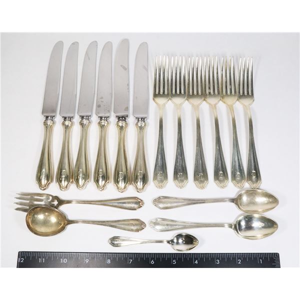 LOT OF STAMPED STERLING SILVER FORKS, KNIVES,