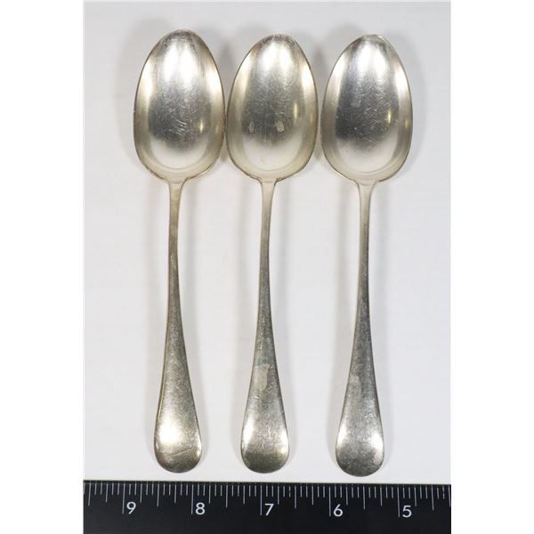 THREE DIXON ANTIQUE SILVER PLATED SPOONS