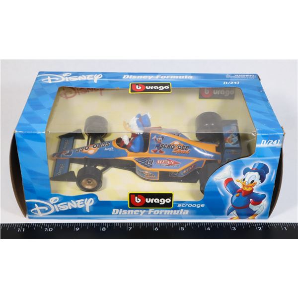 DISNEY BDURAGO 1/24 SCROOGE DIE CAST METAL F1 CAR