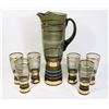 Image 1 : GREY/ GOLD TALL WATER PITCHER WITH SIX