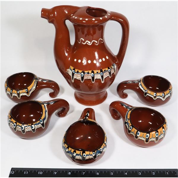 DECORATIVE WATER JUG % 5 DRINKING SPOONS