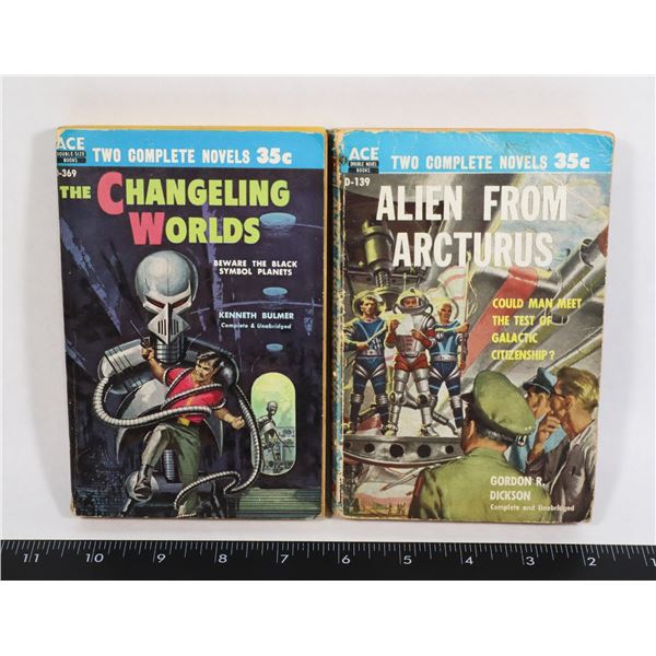 TWO 50S ERA ACE DOUBLE NOVEL BOOKS