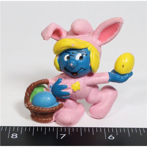 VINTAGE SMURFETTE PINK EASTER BUNNY EGGS