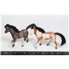 Image 1 : LOT OF 2 FLOCKED PLASTIC HORSES