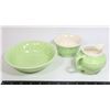Image 1 : MEDICINE HAT POTTERY CREAM AND SUGAR BOWL GREEN