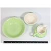 Image 2 : MEDICINE HAT POTTERY CREAM AND SUGAR BOWL GREEN