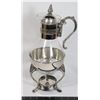 Image 1 : GLASS COFFEE CARAFE ON SILVER PEDESTAL