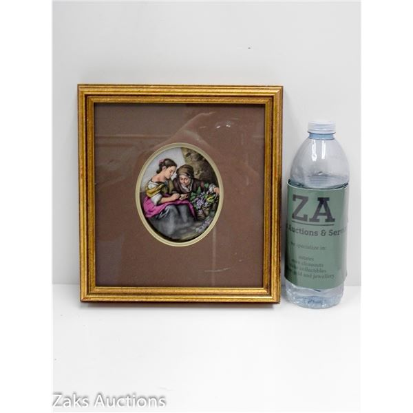 FRAMED ANTIQUE MURILLO PRINT PORCELAIN MINI
