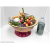 Image 1 : LARGE PEDESTAL BOWL WITH FABULOUS FAUX FRUIT