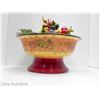 Image 3 : LARGE PEDESTAL BOWL WITH FABULOUS FAUX FRUIT
