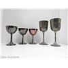 Image 6 : LOT OF 3 MALBORO WINE GLASSES AND 2 ETCHED WINE GOBLETS