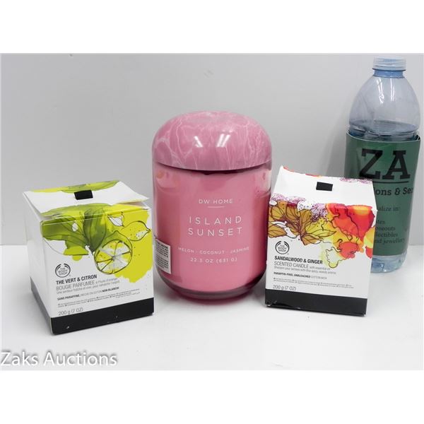 NEW (3) CANDLES BODYSHOP